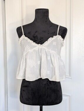 White Embroidered Baby Doll Top By Zara M